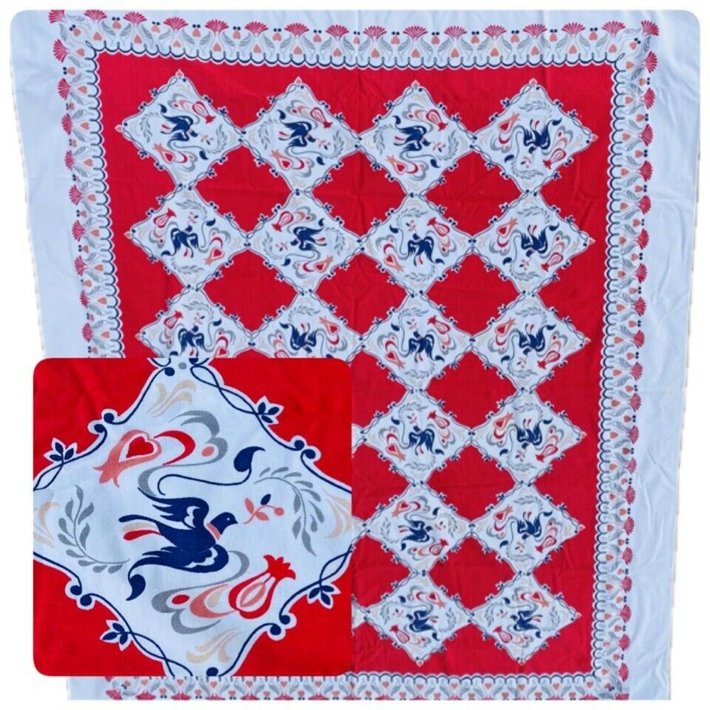 Vintage Simtex Tablecloth Retro MCM